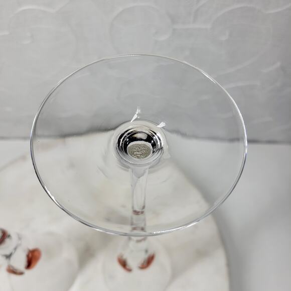 Heart Champagne Flutes 11.5" Red Bohemia Blown Glass Wedding Toast Set of 2 - Picture 10 of 16